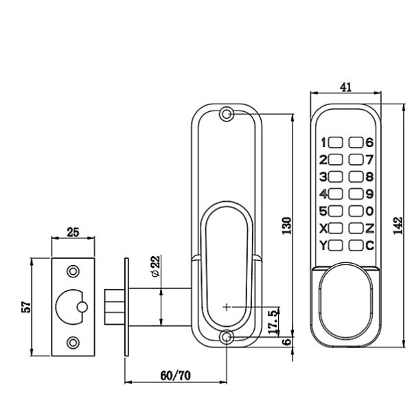 Toplock 2010 Mechanisch code bijzetslot zilver