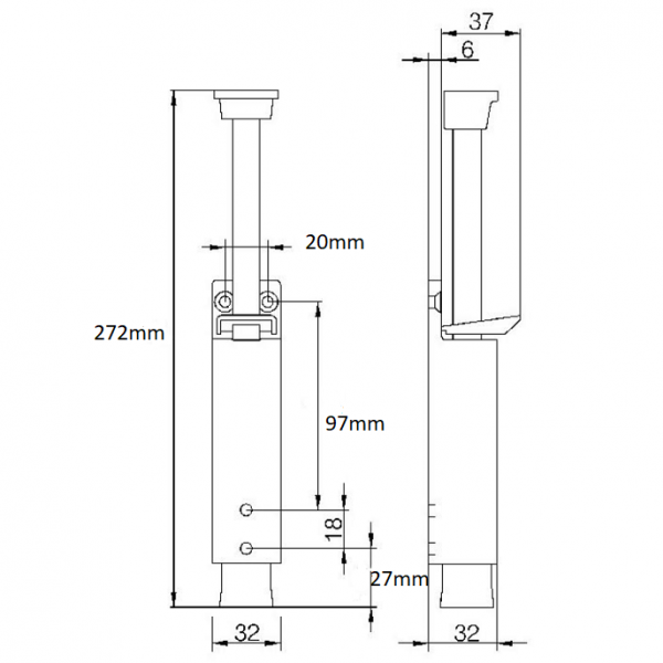 Dx deurvastzetter heavy duty 120 mm uitslag zwart