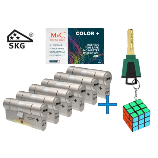 M&C Color+ cilinder met kerntrekbeveiliging (6x) SKG*** M&C Color+ cilinder met kerntrekbeveiliging (6x) SKG***