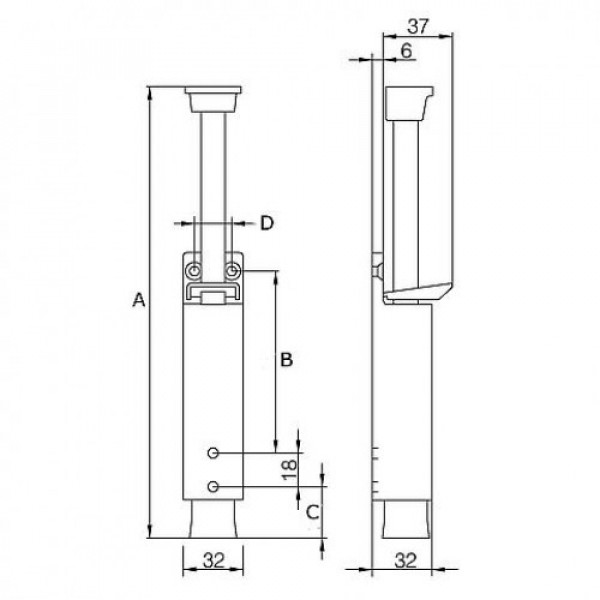 Dx deurvastzetter heavy duty 60 mm uitslag zilvergrijs Dx deurvastzetter heavy duty 60 mm uitslag zilvergrijs