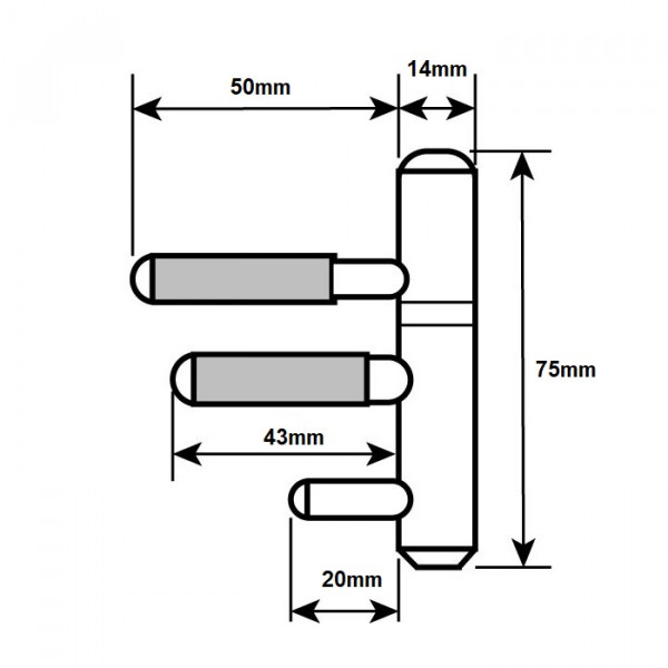 Dx inboorpaumelle 14mm zwart