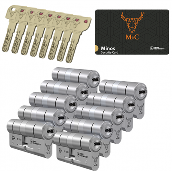 M&C Minos cilinder met kerntrekbeveiliging (10x) SKG*** M&C Minos cilinder met kerntrekbeveiliging (10x) SKG***