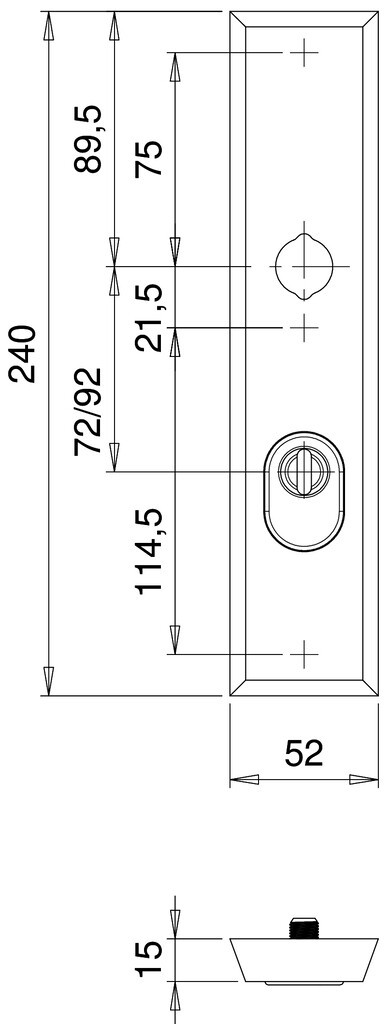 Tekening Buva 3400 kerntrek veiligheidsbeslag SKG*** zilverkleurig pc92