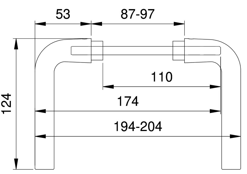 BUVA O-Line deurkrukken F1 – technische maattekening Technische maattekening van BUVA O-Line deurkrukken F1 voor deurdikte 70-90 mm