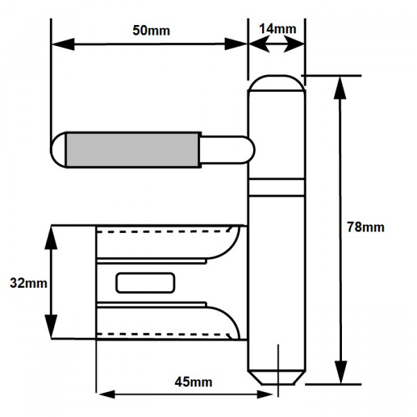 Dx inboorpaumelle 481 voor stalen montagekozijn - 14 mm
