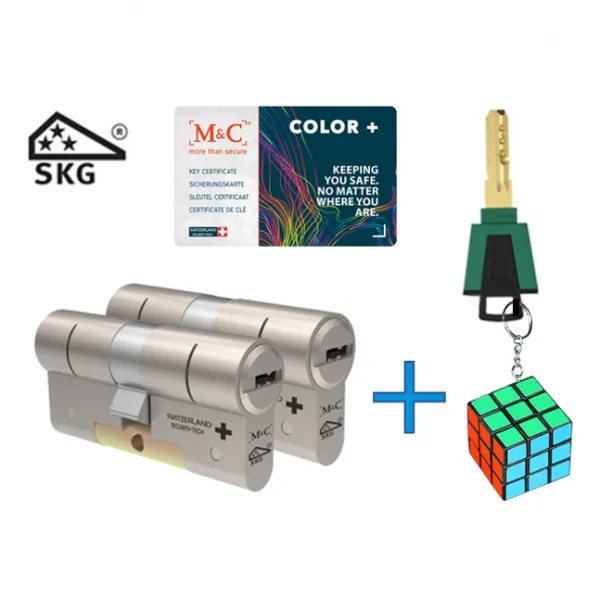 M&C Color+ cilinder met kerntrekbeveiliging (2x) SKG*** M&C Color+ cilinder met kerntrekbeveiliging (2x) SKG***