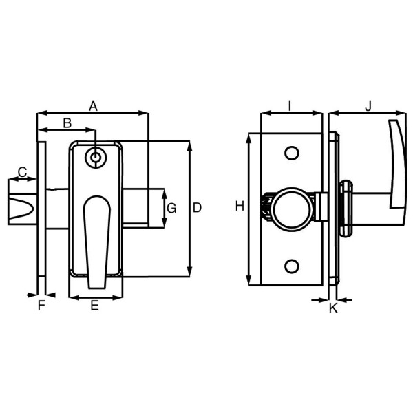 Dulimex insteekgrendel 50mm met sluitpot