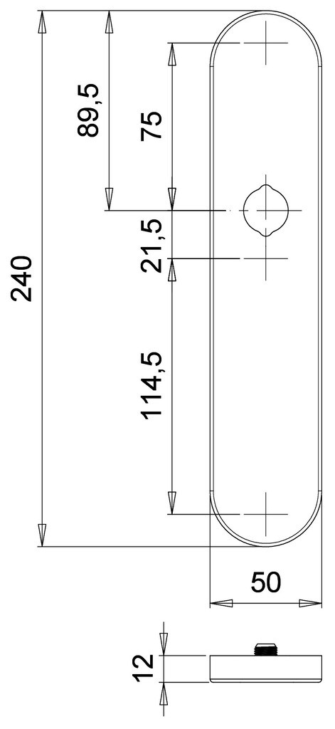 Tekening Buva 3500 veiligheidsschild blind-kruk
