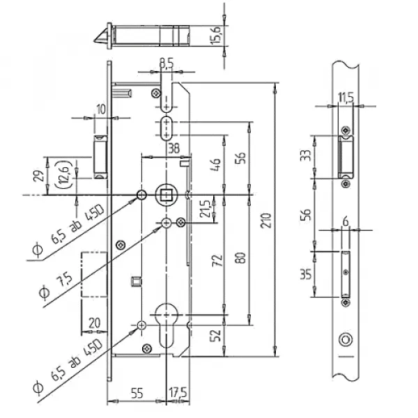 KFV hoofdslot PC72, 92 SKG** voor reparatie driepuntssluiting