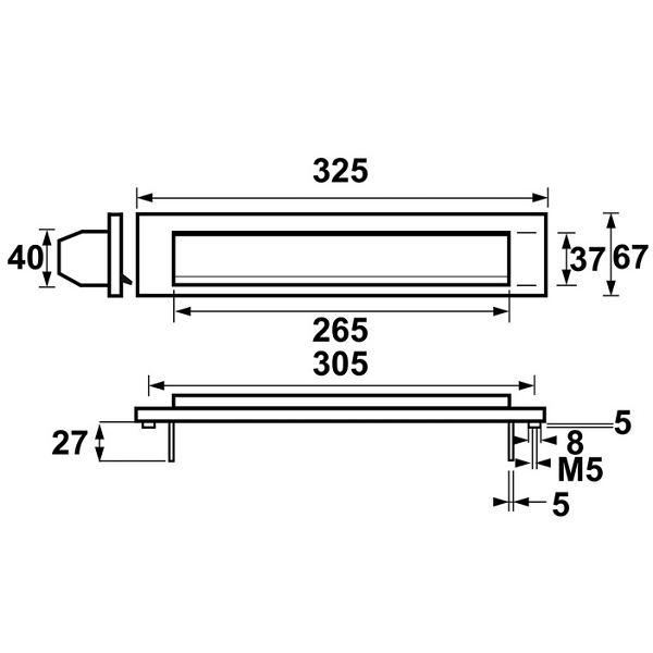 Axa briefplaat 325X67 F1